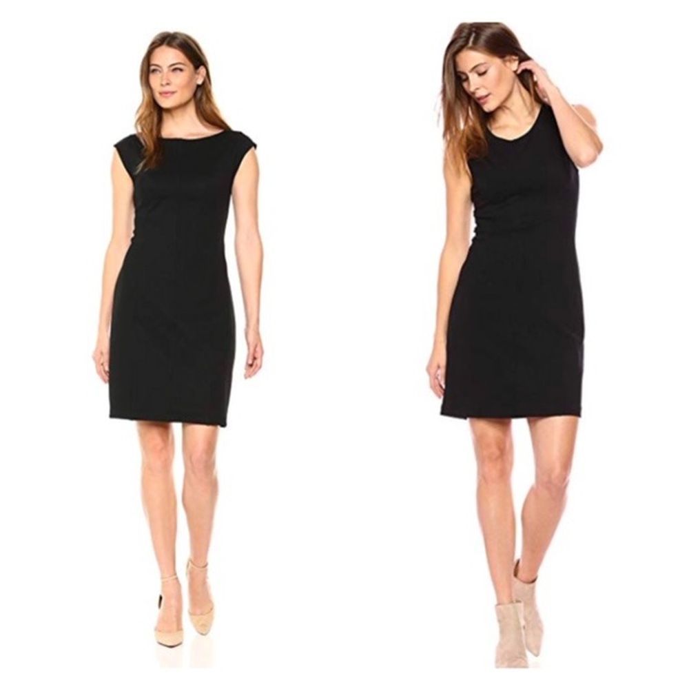 2-Lark & Ro Cap Sleeve & Sheath Black Dresses - Picture 1 of 8